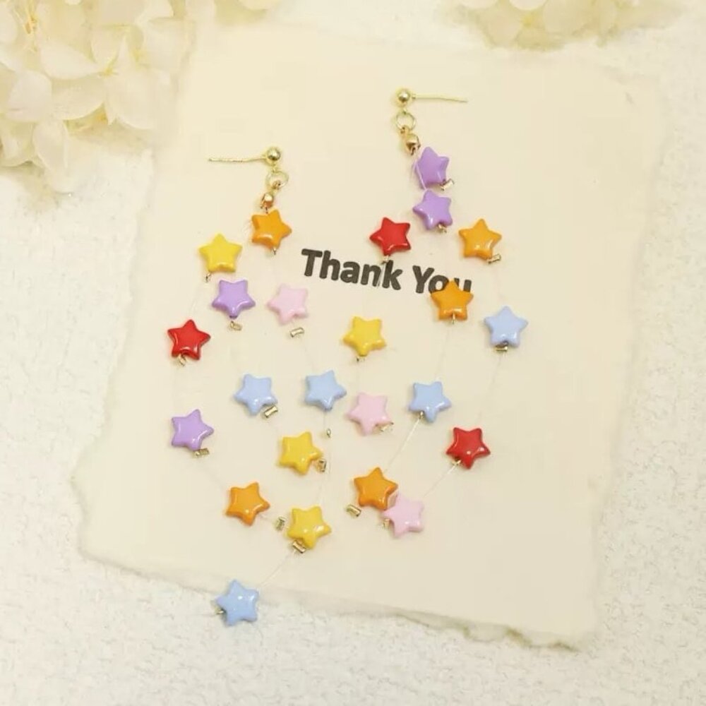 Colorful Dopamine Star Tassel Earrings